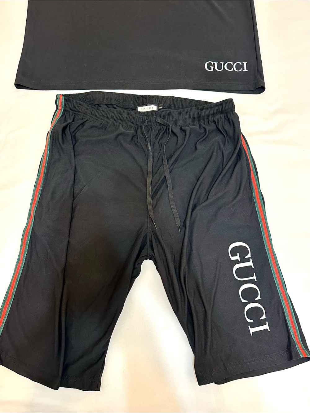 Gucci Black Tee and Shorts Set with Red Accent - Picture 10 of 13